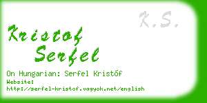 kristof serfel business card